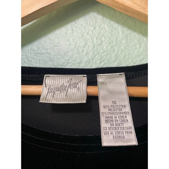 Vintage‎ Women's Long Sleeve Black Velvet Midi Dress Size 10 - Picture 4 of 7